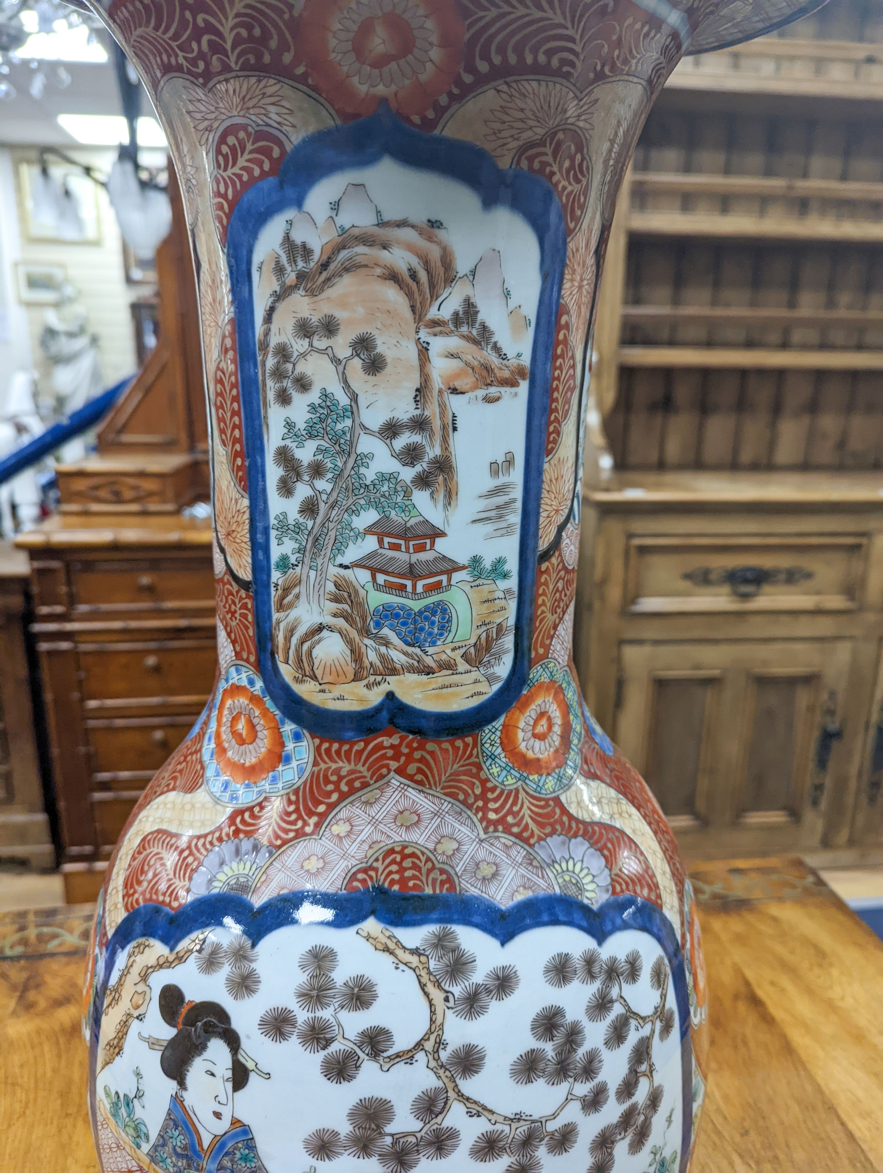 A large Imari vase (restored) 65cm